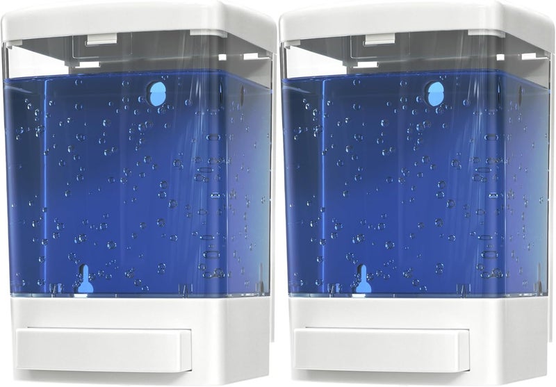 EnBath Commercial Soap Dispenser Wall Mount for Bathroom (2-Pack), Wall Mounted Hand Soap/Sanitizer Dispenser for Home or Business (White), by - Image 1
